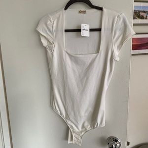 Free People White Bodysuit